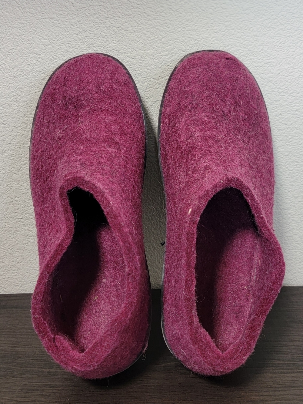 Glerups Boiled Wool Natural Slippers Purple Burgandy - Picture 5 of 5